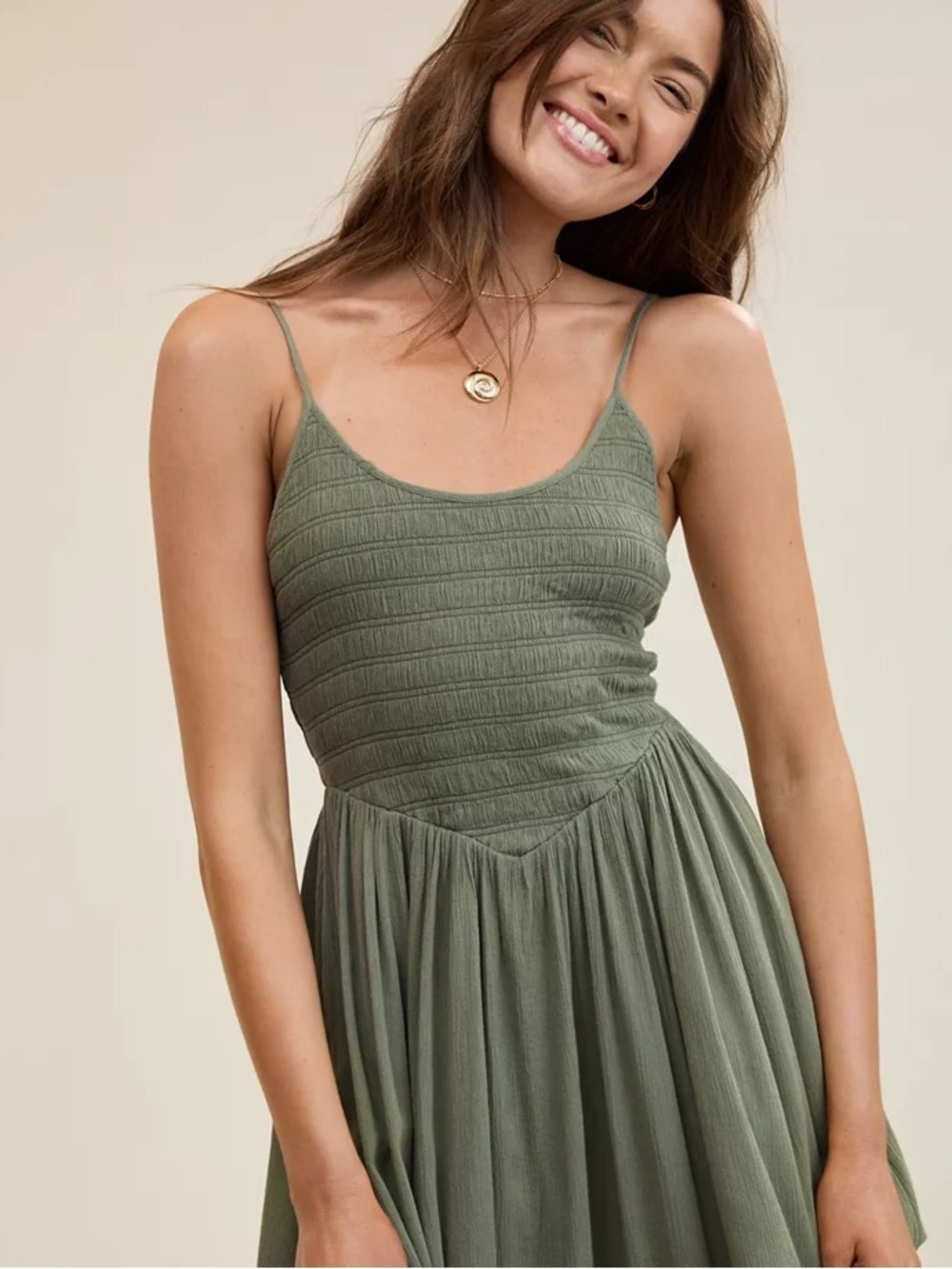 Aerie At The Barre Midi Dress Olive Fun - Picture 4 of 8